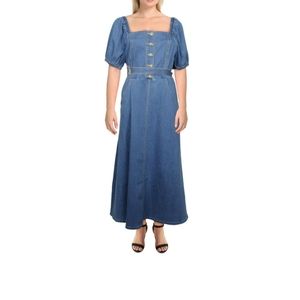 Unlimited Threads Smocked Denim Midi Dress - Indigo, Size Small